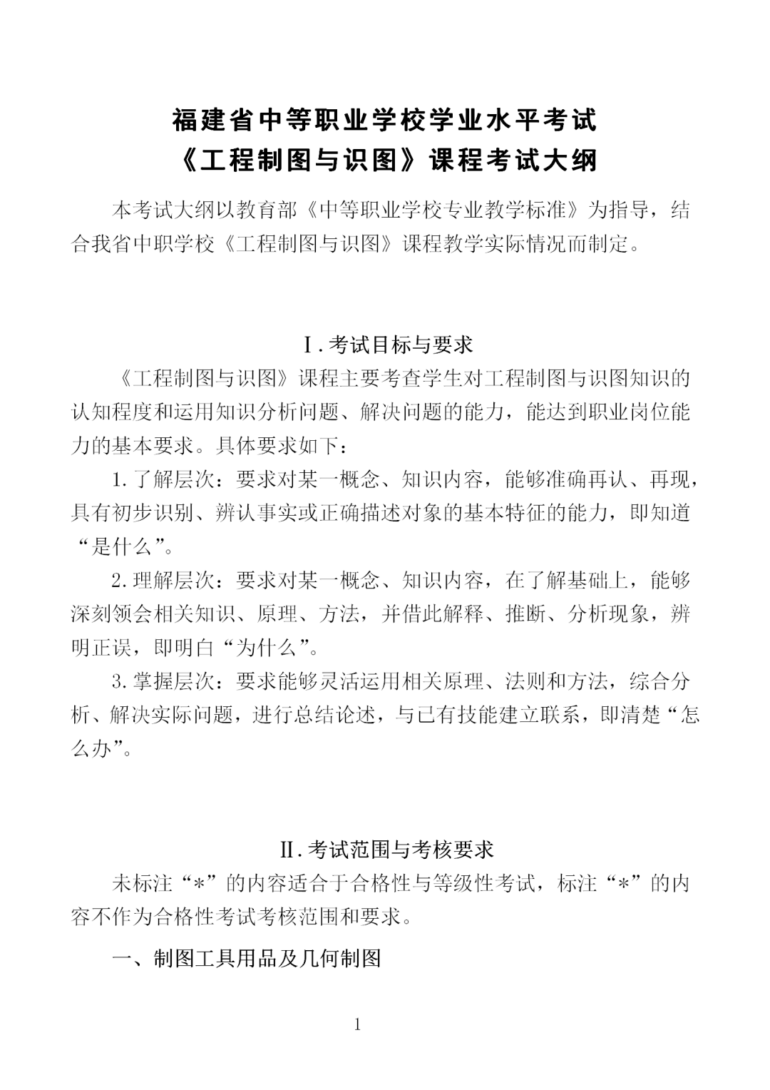中職學考丨福建中職學考《工程制圖與識圖》考試大綱一覽！